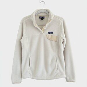 Women's Patagonia Re-Tool Snap-T Fleece Pullover - White, Size Large